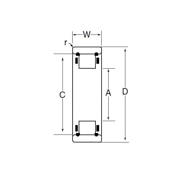 NTN M5305TV, Outer Ring  62 Mm Od X 254 Mm W